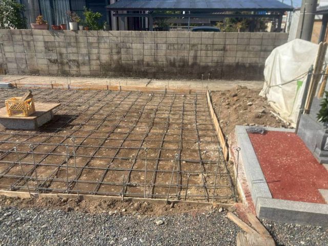 桑名市佛眼院　永代供養墓工事　㉕型枠鉄筋組